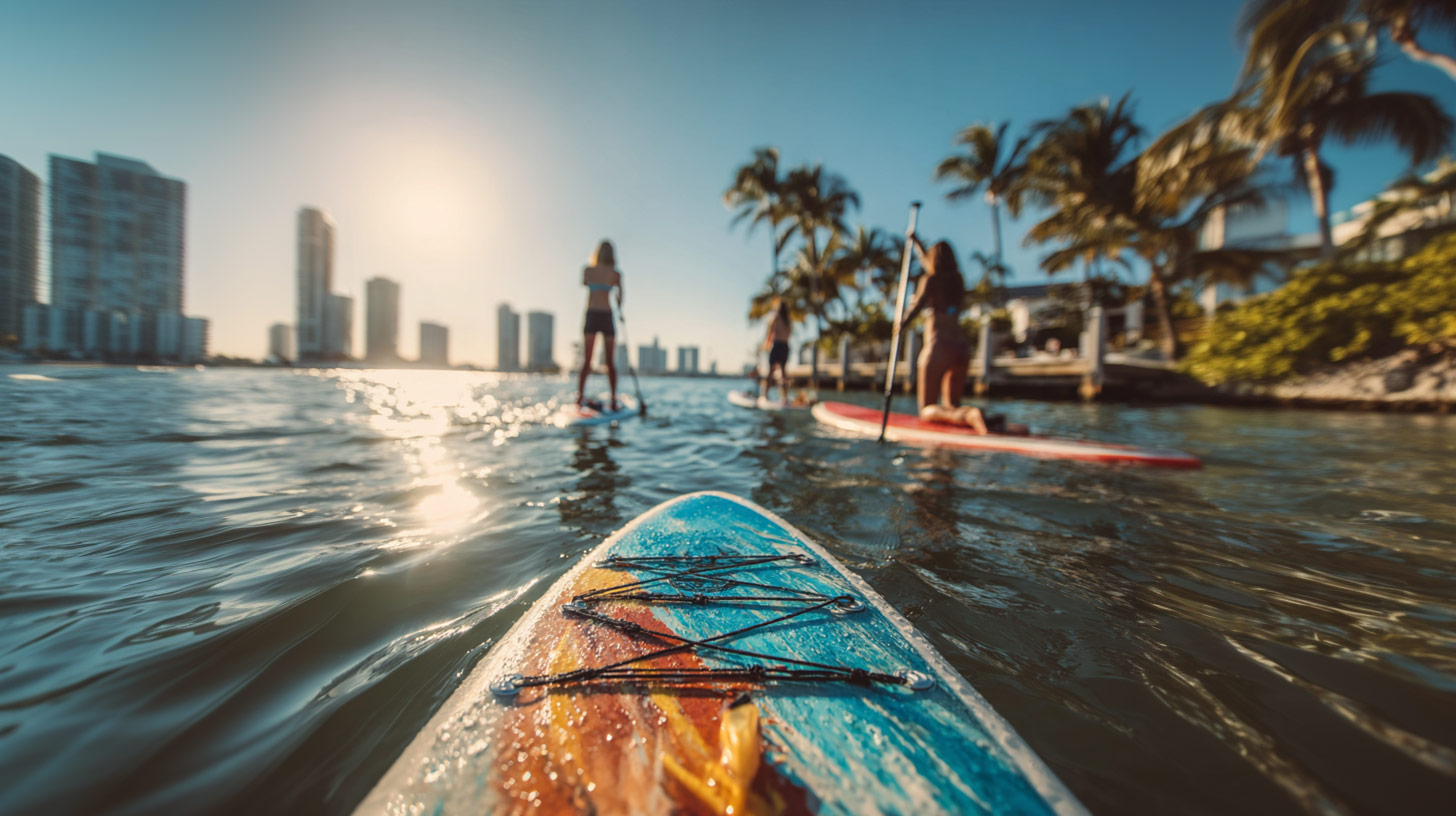 A manatee entertains guests during their Miami city cruise. 